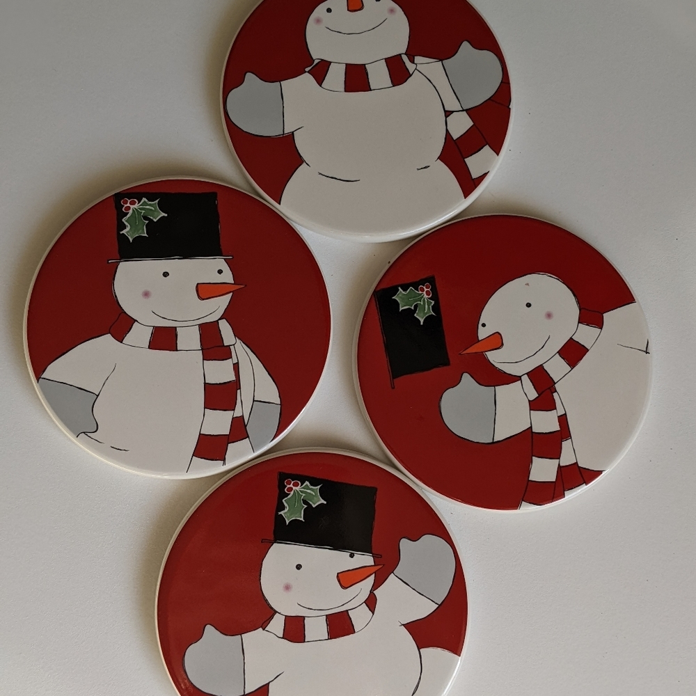Christmas Snowman Coasters set of 4
